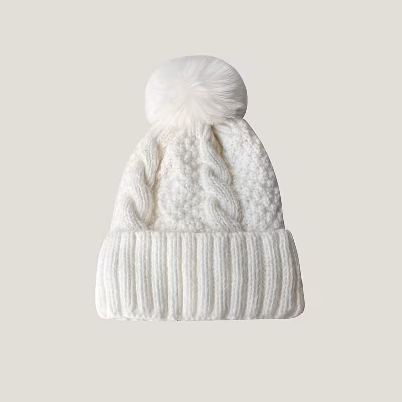 Czapka damska Cozy Pompon Camel - obrazek 2