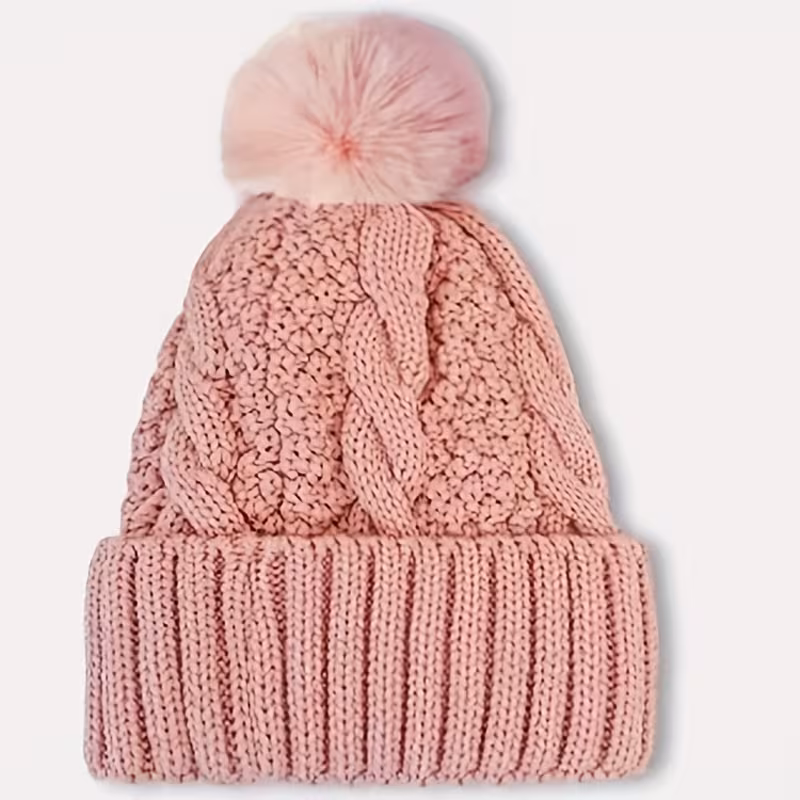Czapka damska Cozy Pompon Camel - obrazek 3